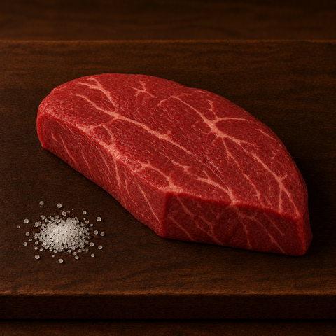 Diamantbiefstuk van Pure Meat & Co, diamantbiefstuk op een snijplank