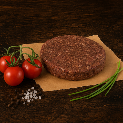 Hamburgers van Pure Meat & Co, hamburgers op een grillplaat