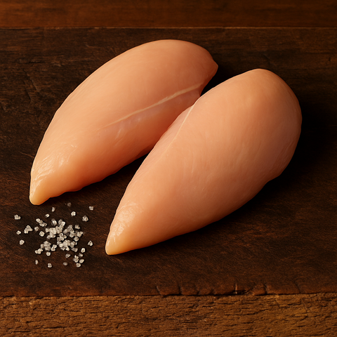 Kipfilet van Pure Meat & Co, verse kipfilet op een snijplank