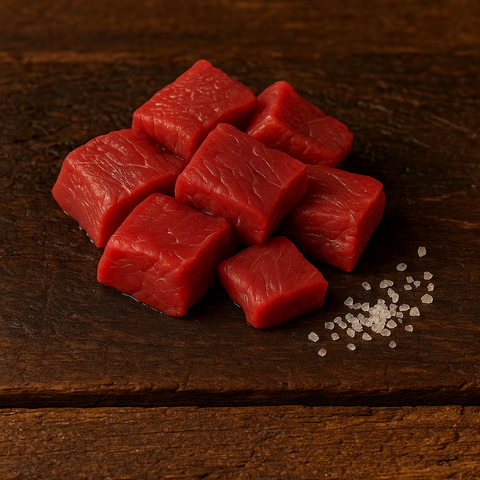 Ossenhaaspuntjes van Pure Meat & Co, ossehaaspuntjes op een plank