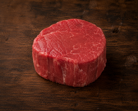 Runder Tournedos van Pure Meat & Co, tournedos steaks op een snijplank