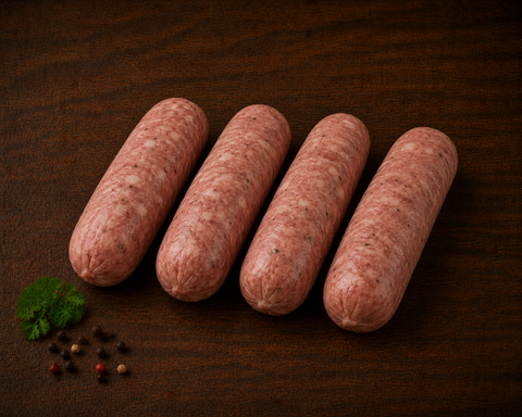 Saucijsjes van Pure Meat & Co, saucijsjes op een schaal