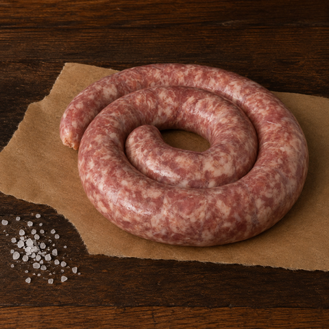 Verse Worst van Pure Meat & Co, verse worst op een schaal